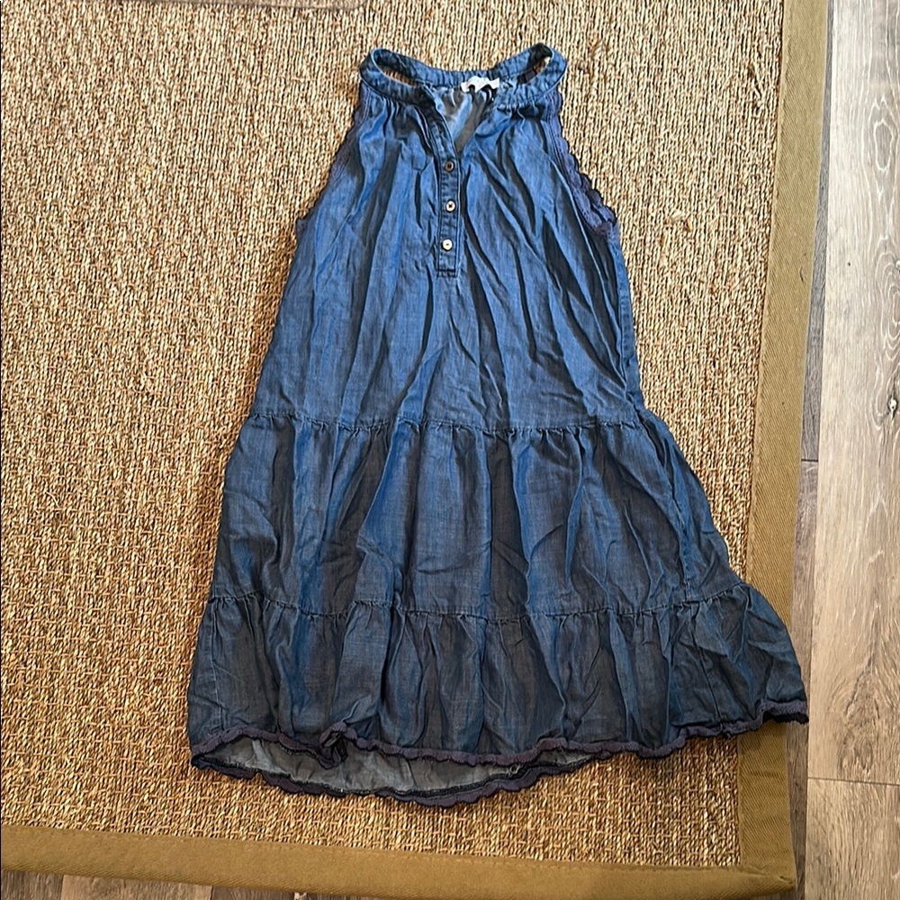 Blue Sleeveless Tiered Dress